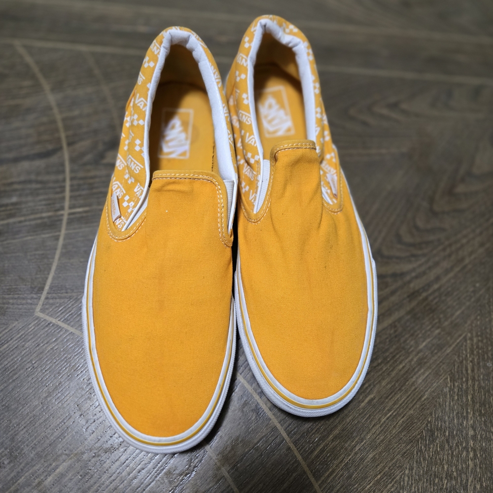 Orange Logo Repeat Classic Slip-Ons Women's Vans (Size 11.5)